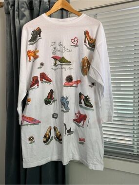 Vintage 1998 Relevant Graphic Shirt If the Shoe Fits Trending RARE Long Sleeve